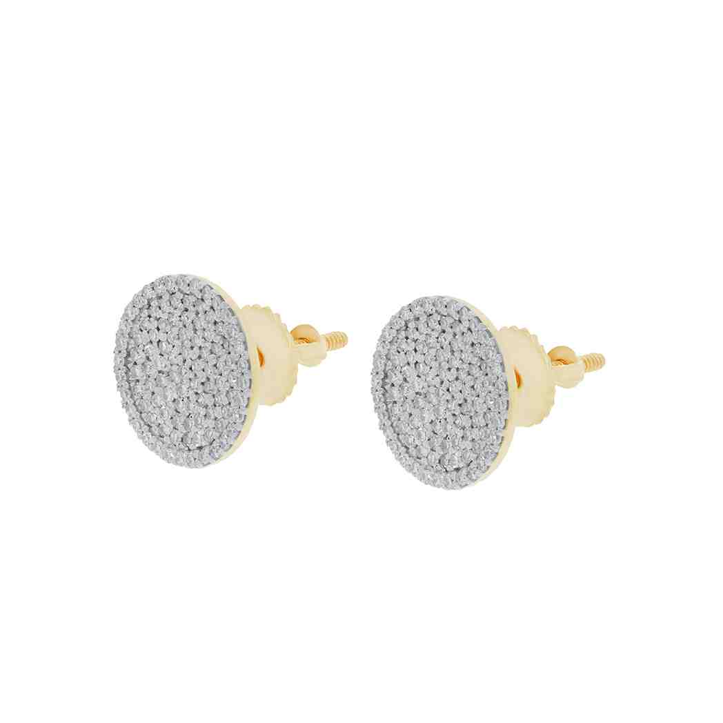 Cluster Circle Charm Stud Earring ER23086A